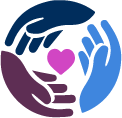 Two hands gently holding a heart, representing compassion, care, and well-being.